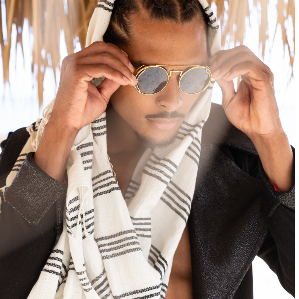 
                  
                    Unveil the Adey Black Stripe Scarf - your stylish winter essential for warmth and elegance. Crafted from 100% Cotton for ultimate comfort, it's lightweight and showcases exquisite contrast at both ends. Perfect for staying cozy in style! #BlackFridayFashion #WinterEssentials #ScarfStyle #HandmadeFashion #StayWarmLookStylish #LimitedTimeOffers #GetItFirst #ShopSmart #UnbeatablePrices #Mensscarf
                  
                