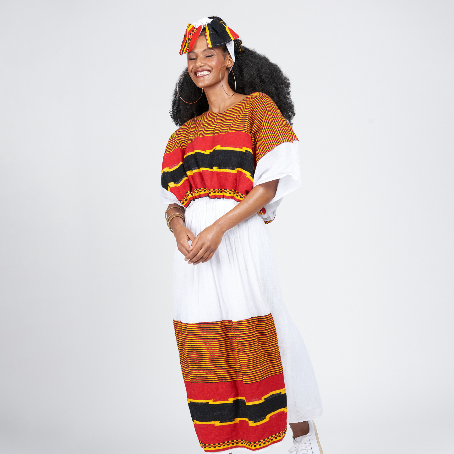 
                  
                    Explore the Meri Wolaita Dress: a fusion of tradition and modernity, tailored for Ethiopian women. Inspired by southern Ethiopia's vibrant heritage, it pays homage to music, dance, and cuisine. Adorned with Netela or worn traditionally, it embodies cultural richness. Celebrate Black History Month and Valentine's Day with this elegant attire.
                  
                